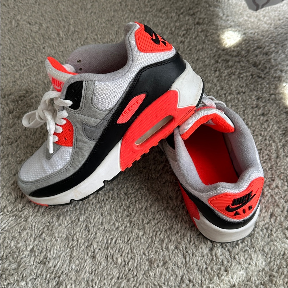 Nike White, Gray & Orange Air Max Sneakers